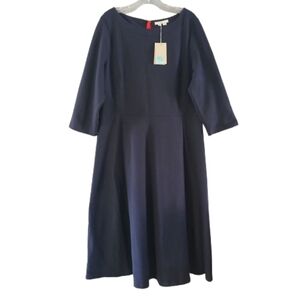 Boden Navy Blue A-line Midi Dress US Size 20/22L